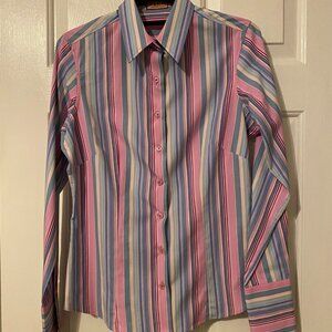 PINK Thomas Pink Button-Down Blouse Pink/Blue - US 8 EUR 38